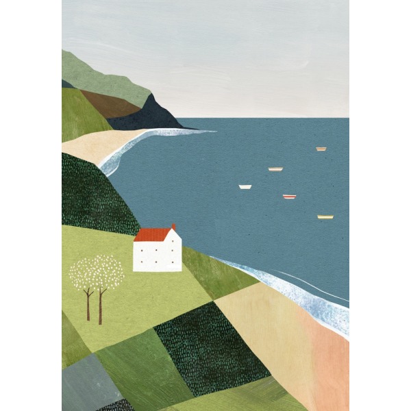 House On The Cliff MultiColor 50x70 cm