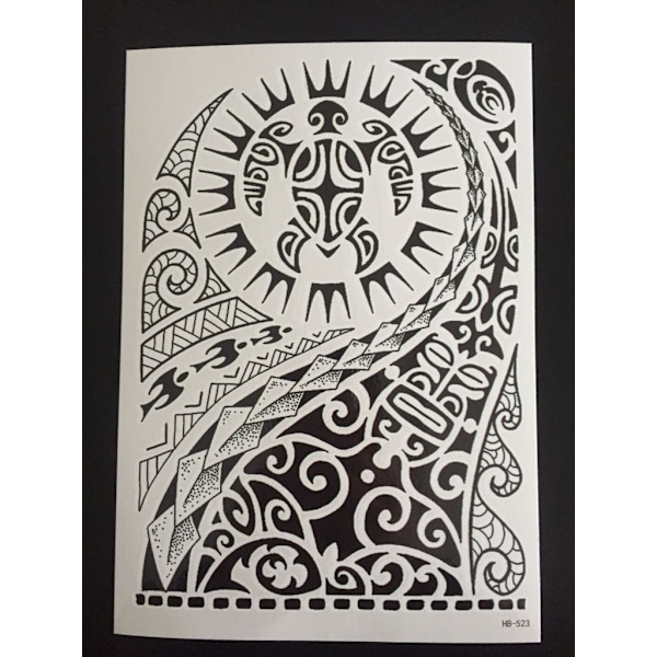 Tillfällig Tatuering 21 x 15cm - Maori Pattern