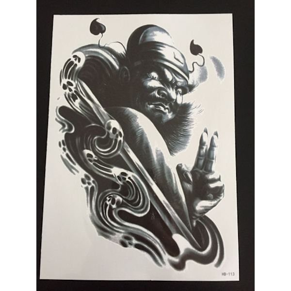Midlertidig tatovering 21 x 15 cm - Scary Man