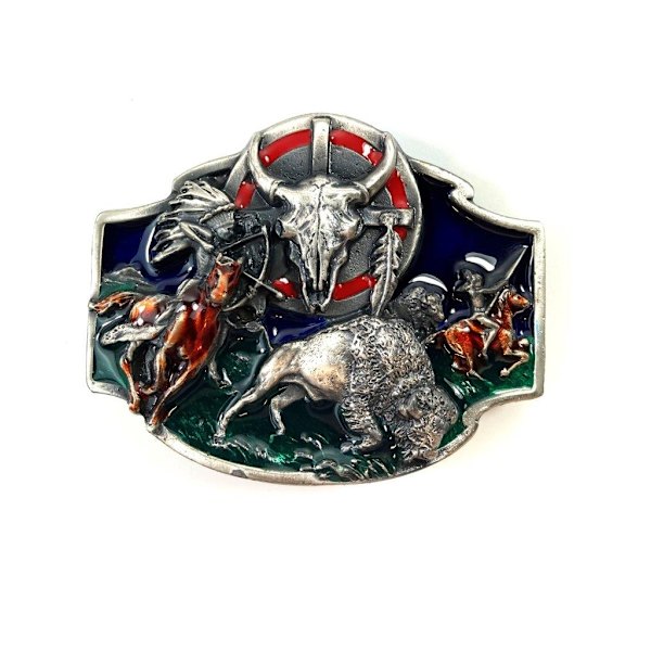Belt Buckle - Bull hunting Multicolor
