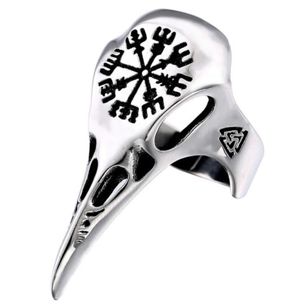 Ring - Nordic Mythology - Bird's head with Vegvisir #8