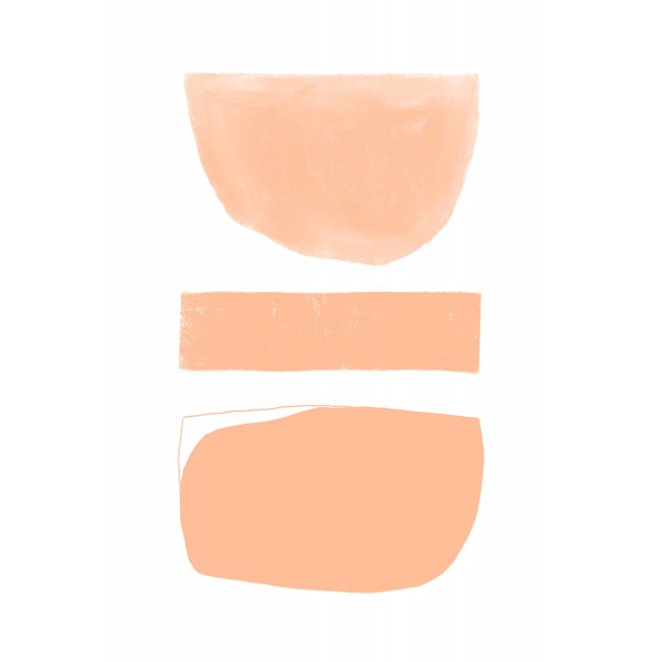 Abstract Shapes Peach MultiColor 70x100 cm
