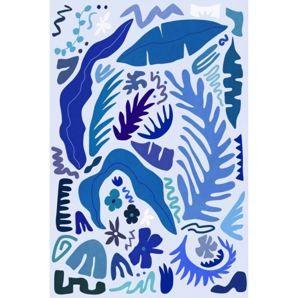 Blue Garden Colors And Shapes MultiColor 50x70 cm