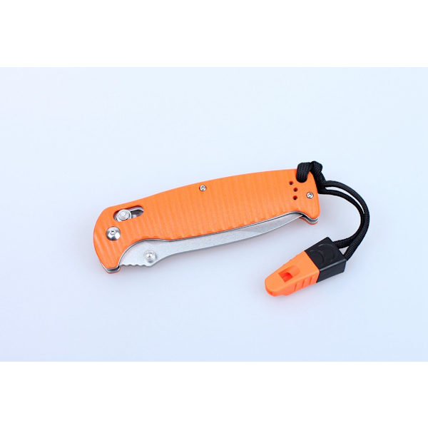 GANZO G7412 Plus Orange stonewashed with whistle - knife folding knife orange mönstrat handtag