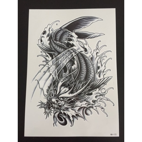 Midlertidig tatovering 21 x 15cm - Sea Dragon