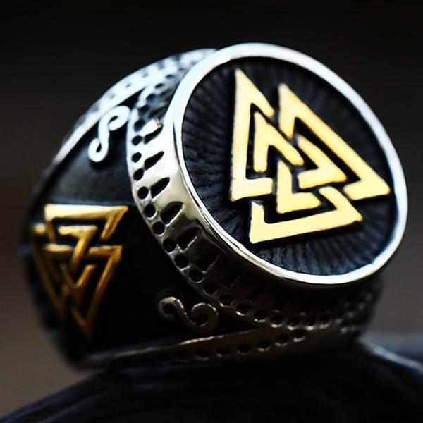 Ring - Nordisk Mytologi - Valknut guld #11