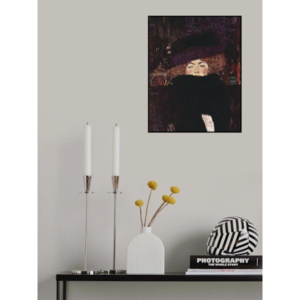 Dame Mit Hut Und Federboa (1909) MultiColor 21x30 cm