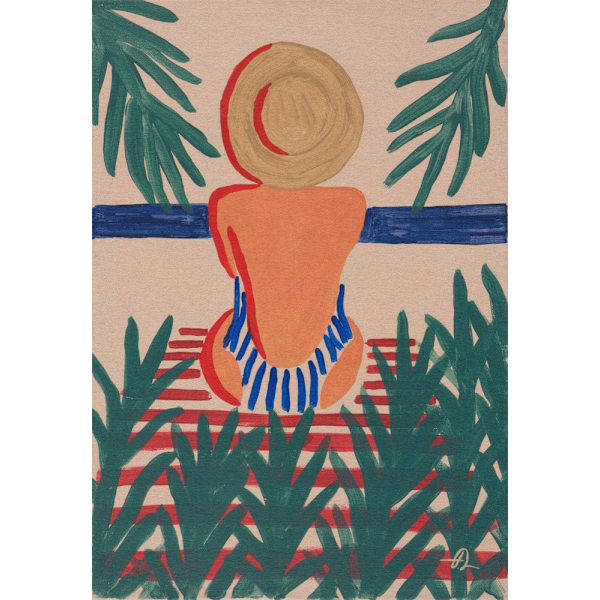Girl With Hat MultiColor 21x30 cm