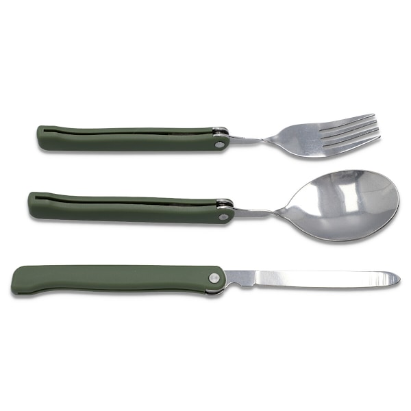 Folding cutlery 20 cm Green