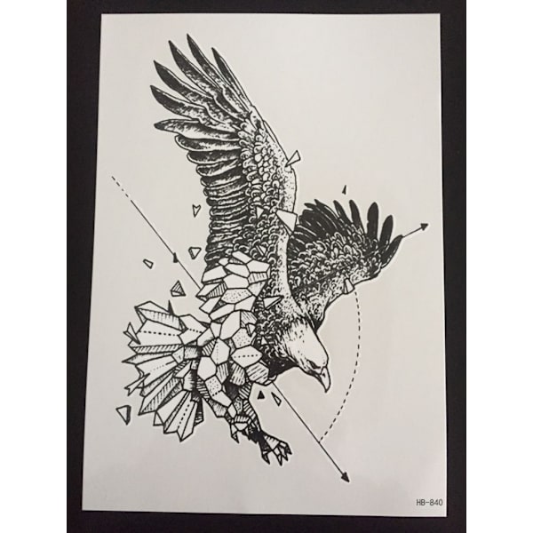 Tillfällig Tatuering 21 x 15cm - Eagle