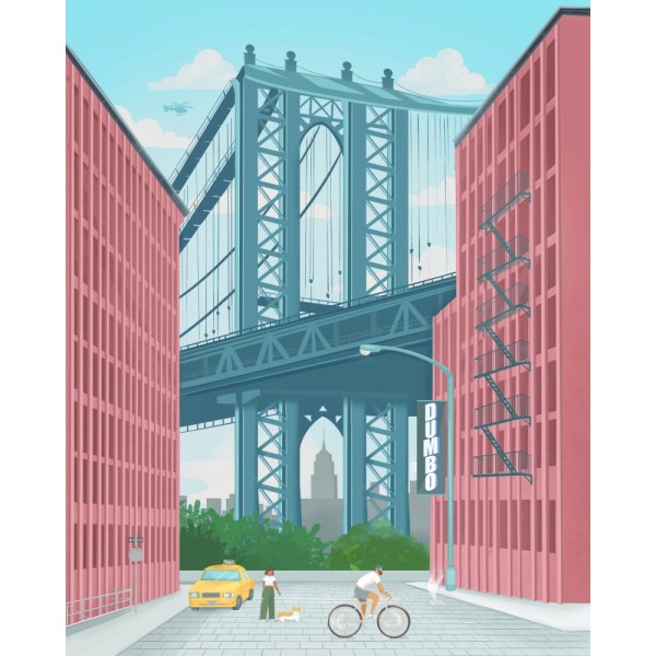 Dumbo, New York MultiColor 30x40 cm