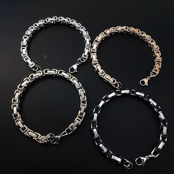 Bracelet chain Silver/gold 8mm*22cm