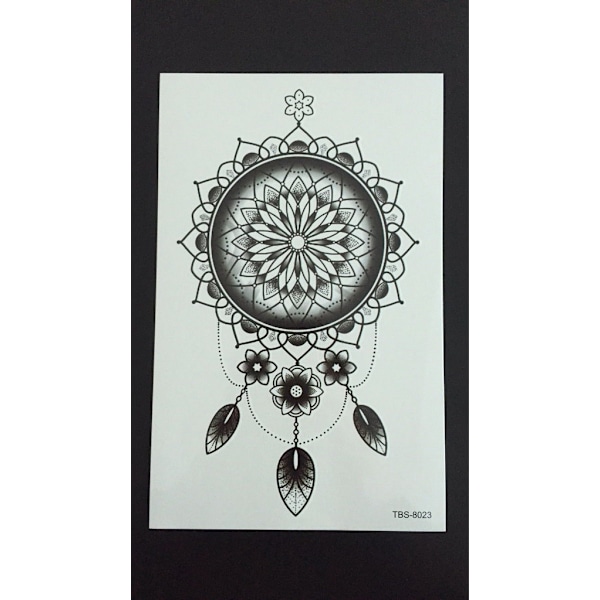 Midlertidig tatovering 19 x 12 cm - Dreamcatcher Flower