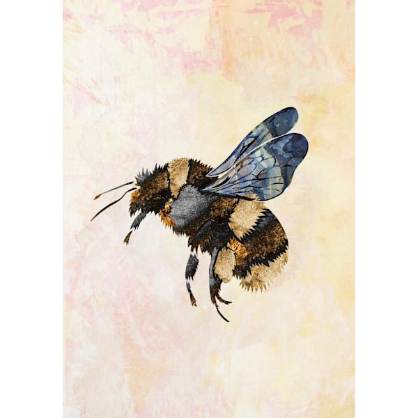 Grunge Watercolour Bee MultiColor 50x70 cm