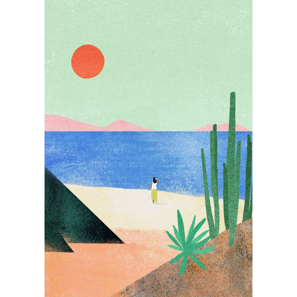 Beach Girl Ii MultiColor 21x30 cm