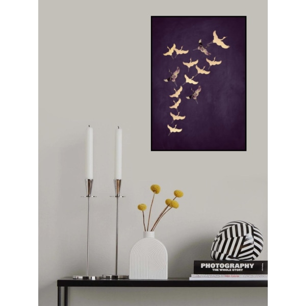 Purple Flying Cranes MultiColor 21x30 cm