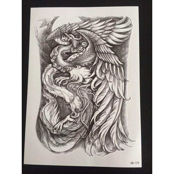 Tillfällig Tatuering 21 x 15cm - Phoenix