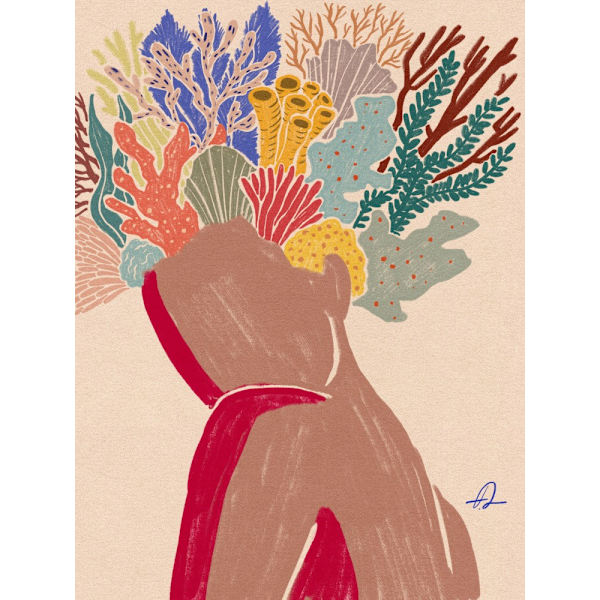 Corals On MultiColor 21x30 cm