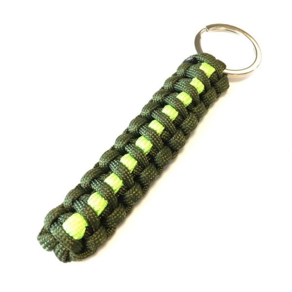 Paracord nøglering grøn lysegrøn grön neongul