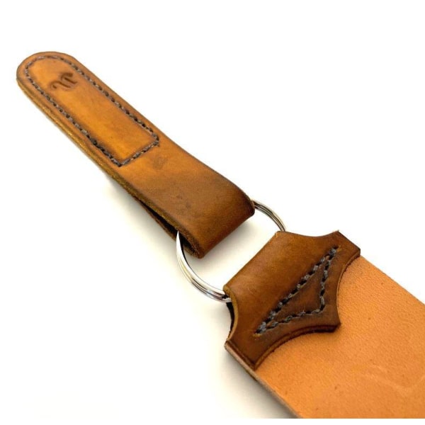 Håndlavet strigel / rem af svensk læder fra Tärnsjö Light brown one size