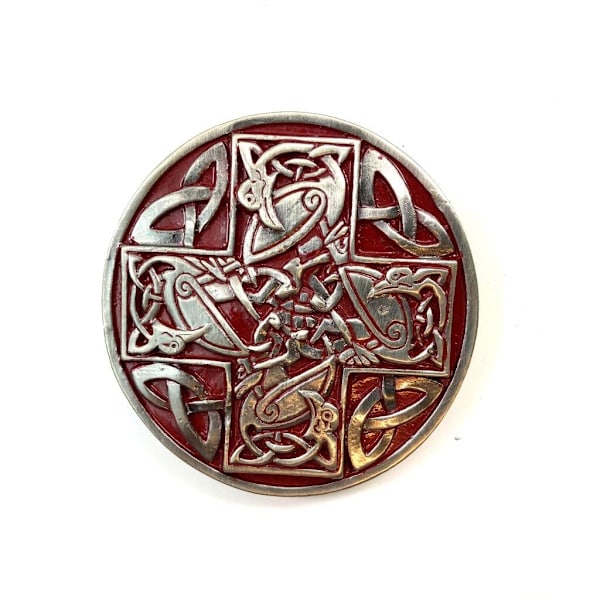 Belt Buckle - Red cross with pattern Multicolor