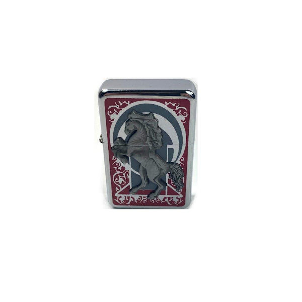 Gasoline / Oil Lighter - Gentelo - Horse Silver