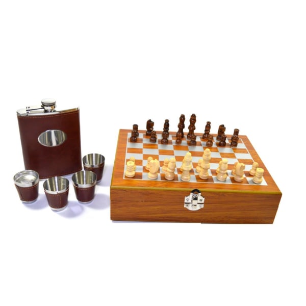 Schack set - Med fickplunta, tratt och shotglas