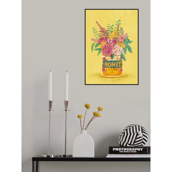 Kukat vintage-hunajapurkissa MultiColor 21x30 cm