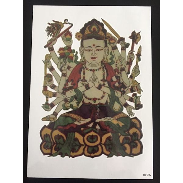 Midlertidig tatovering 21 x 15cm - Buddhistisk gud