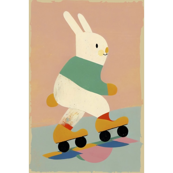 Skating Bunny MultiColor 70x100 cm