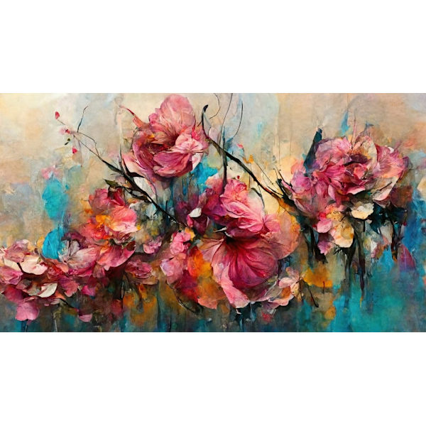 Wild Rough Roses MultiColor 50x70 cm