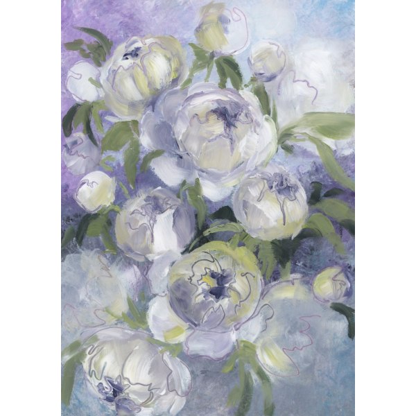 Sady Maleriske Blomster i Violet MultiColor 50x70 cm