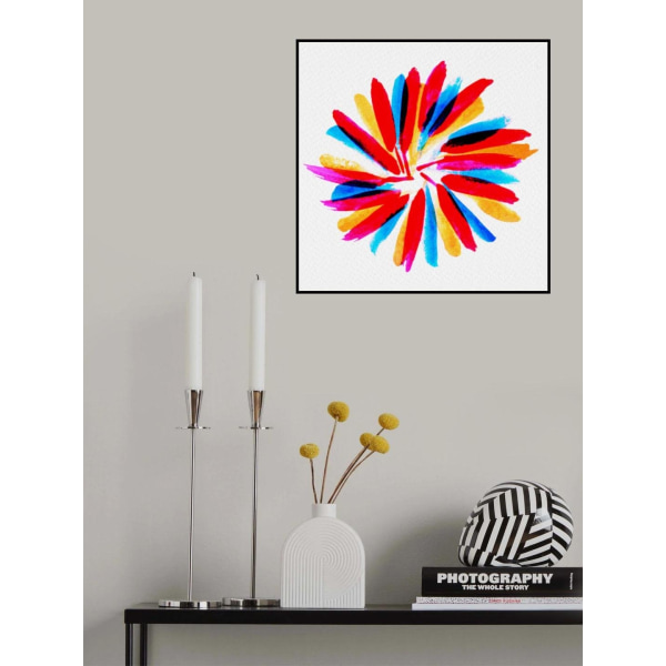 Flower Twirl Blue Green Red Yellow MultiColor 30x40 cm