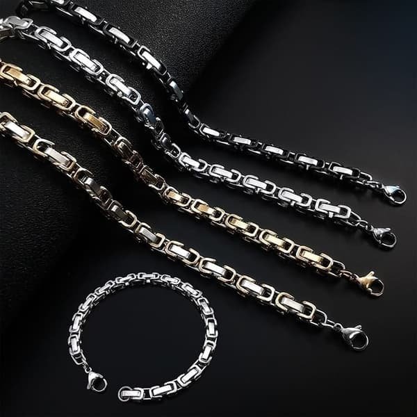 Armband kedja Silver/guld 8mm*23cm