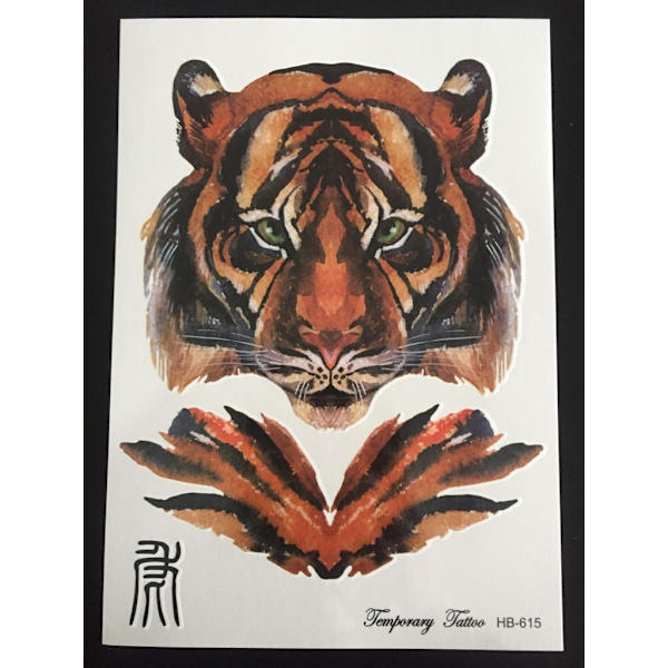 Tillfällig Tatuering 21 x 15cm - Tiger