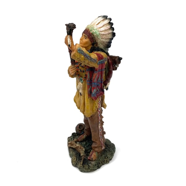 Native american with wooden stick Multicolor