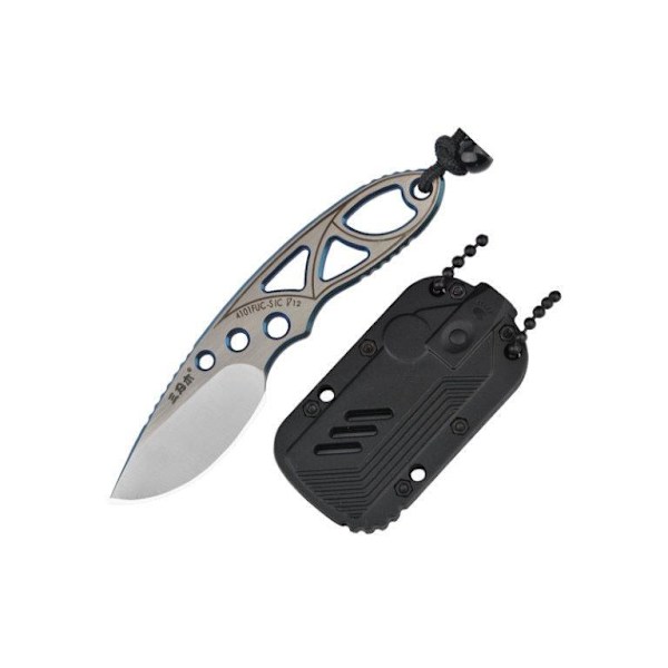 SanRenMu - 4101 - Mini fastbladskniv / Neckknife grå
