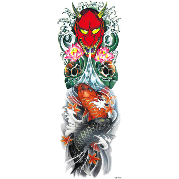 OBS STORLEK - 46 x 17 CM - Tatuering - devil koi