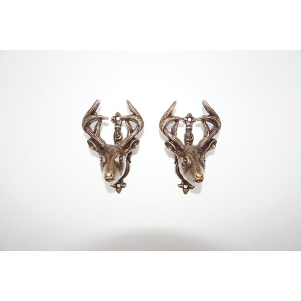 Kolser - Dekorative kroker for oppheng - hjort 2-pak Antique brass
