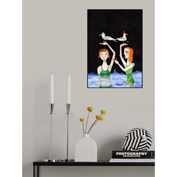 Parhaat ystävät uivat lintujen kanssa MultiColor 30x40 cm