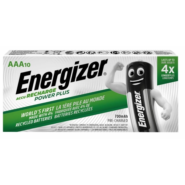 ENERGIZER Power Plus HR03 AAA 10-Pack 700mAh Green