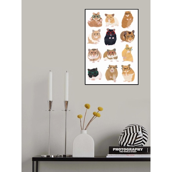 A1 Hamsterit silmälaseissa MultiColor 70x100 cm