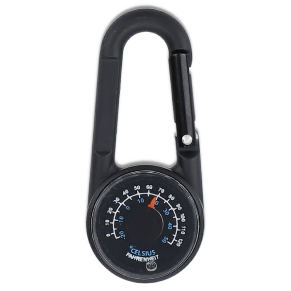 Kompass og termometer på karbinerhake Black