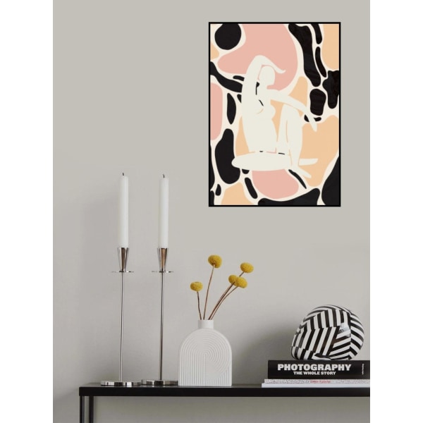 Abstrakt Kvinde Pictufy Studio Peach Poster MultiColor 21x30 cm