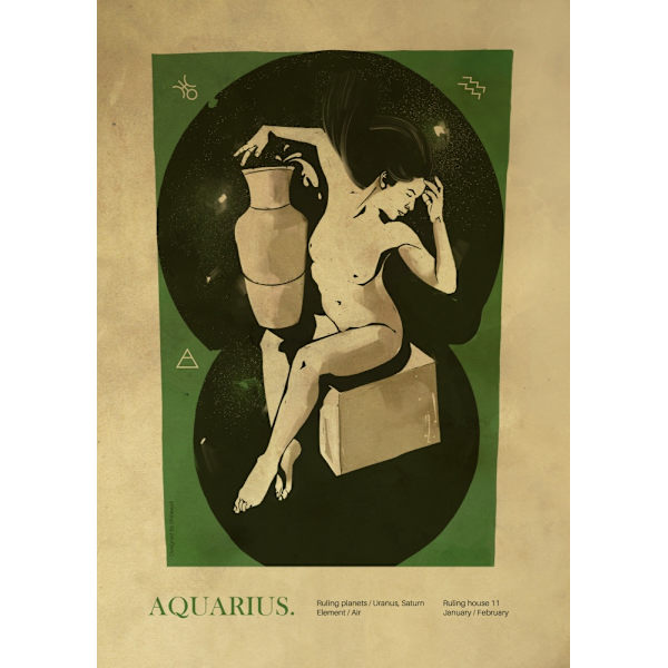 Aquarius Print MultiColor 70x100 cm