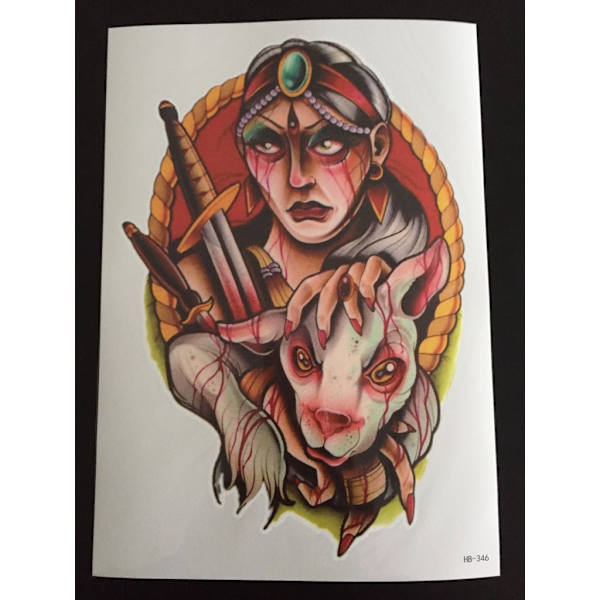 Tillfällig Tatuering 21 x 15cm - sierska / häxa