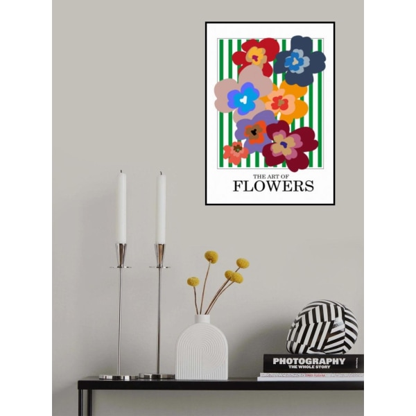 The Art Of Flowers Green Stripe MultiColor 21x30 cm