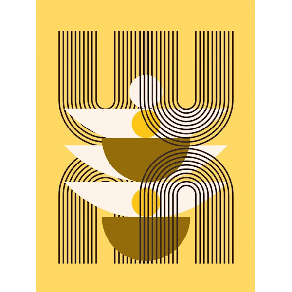 Mid Century In Yellow MultiColor 21x30 cm