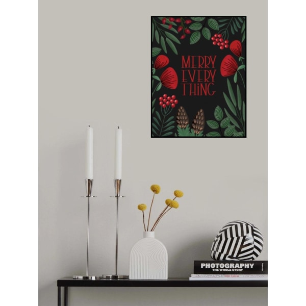 Merry Everything In Black MultiColor 70x100 cm