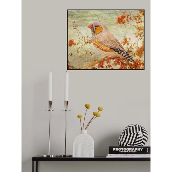 Zebra Finch Among Almond Trees MultiColor 21x30 cm